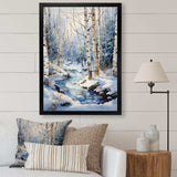 Birch Woods Winter Moonrise I - Floral Canvas Wall Art