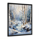 Birch Woods Winter Moonrise I - Floral Canvas Wall Art