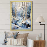 Birch Woods Winter Moonrise I - Floral Canvas Wall Art