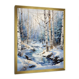 Birch Woods Winter Moonrise I - Floral Canvas Wall Art