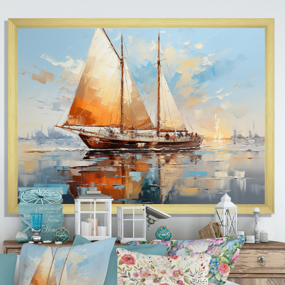 Boat Minimalism Regatta I - Boat Canvas Wall Art