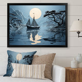 Blue Boat Collage - Boat Canvas Wall Art