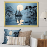 Blue Boat Collage - Boat Canvas Wall Art