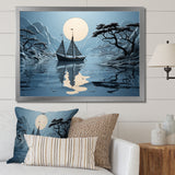 Blue Boat Collage - Boat Canvas Wall Art