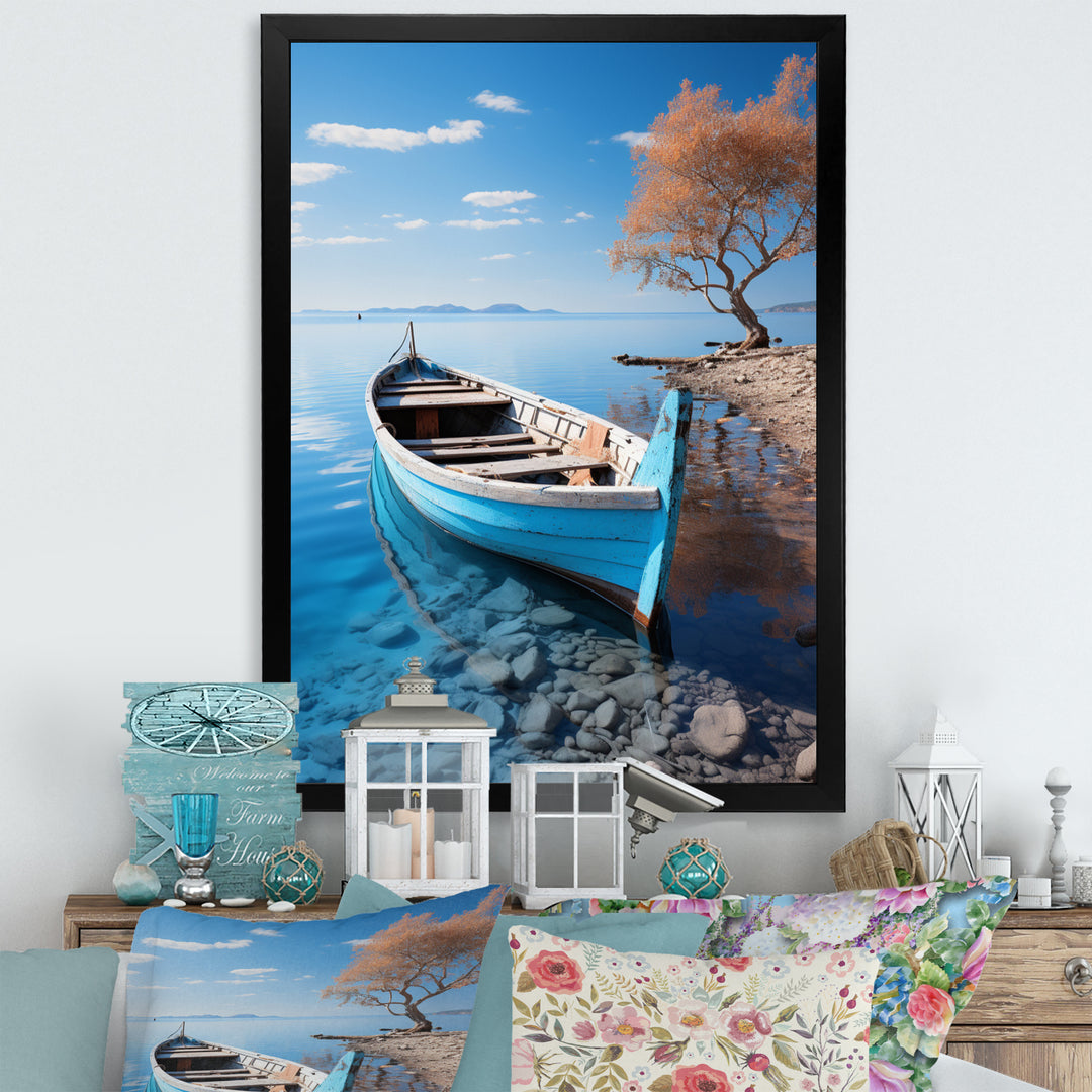 Blue Boat Serenity I - Boat Canvas Wall Art