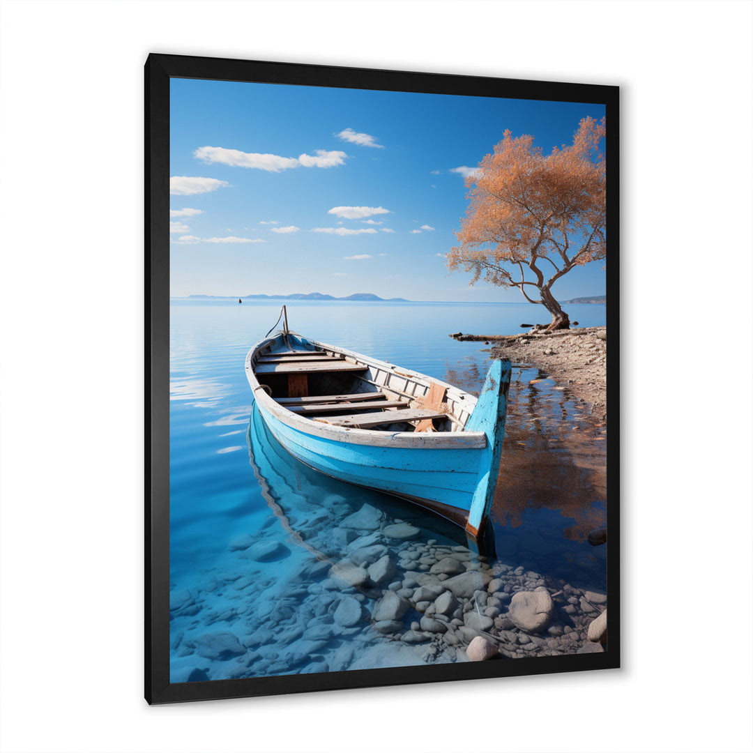 Blue Boat Serenity I - Boat Canvas Wall Art