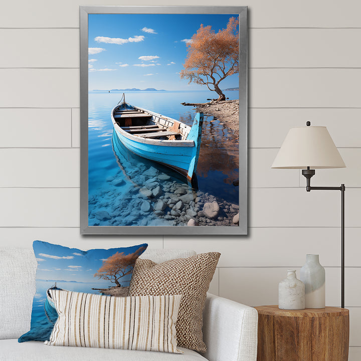 Blue Boat Serenity I - Boat Canvas Wall Art