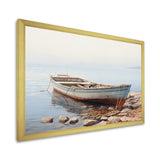 Boat Contemplative Shoreline - Boat Canvas Wall Art