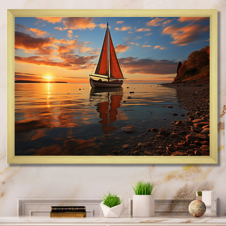 Boat Luminous Horizons I - Boat Canvas Wall Art