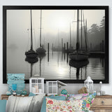 Boat Misty Harbor - Boat Canvas Wall Art