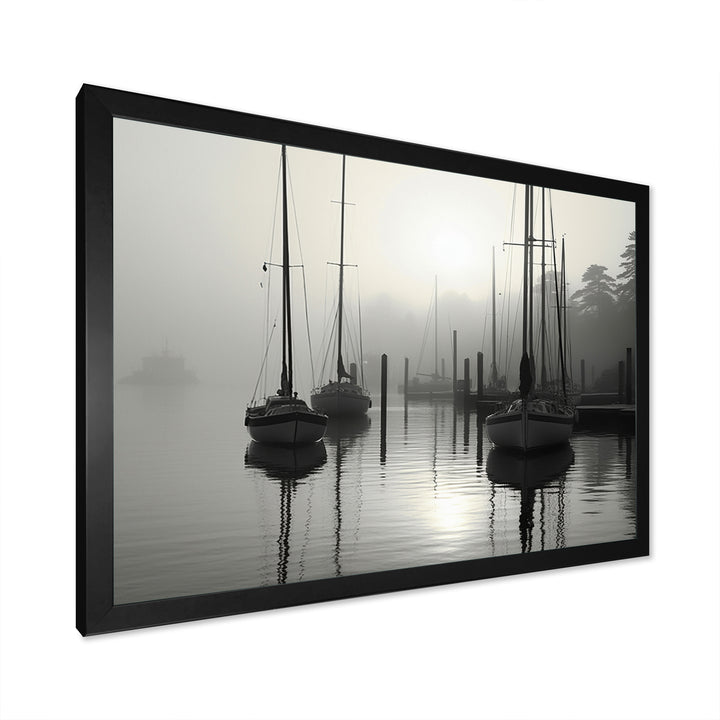 Boat Misty Harbor - Boat Canvas Wall Art