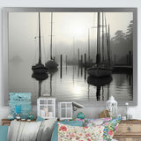 Boat Misty Harbor - Boat Canvas Wall Art