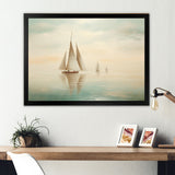 Beige Boat Minimalism I - Boat Canvas Wall Art