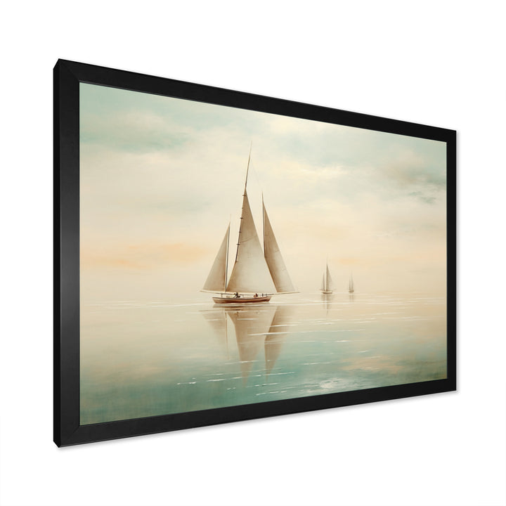 Beige Boat Minimalism I - Boat Canvas Wall Art