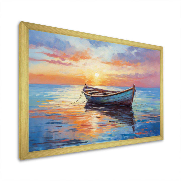 Boat Seascape Impression I - Transportation Canvas Wall Art