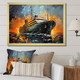 Boat Titanic Collage Interwoven I - Boat Canvas Wall Art