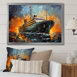 Boat Titanic Collage Interwoven I - Boat Canvas Wall Art