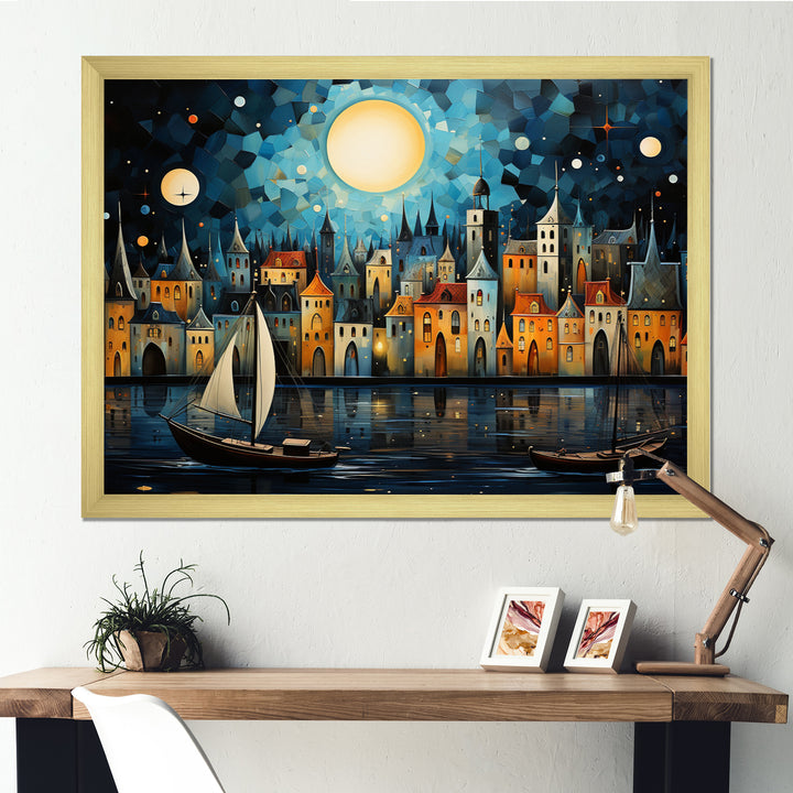 Boat Whimsical Waterways I - Boat Canvas Wall Art