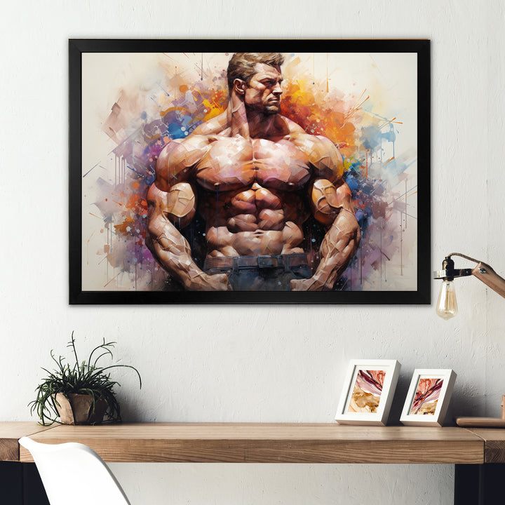 Bodybuilding Muscle Symphony I - Aerobic &amp; Bodybuilding Canvas Wall Art