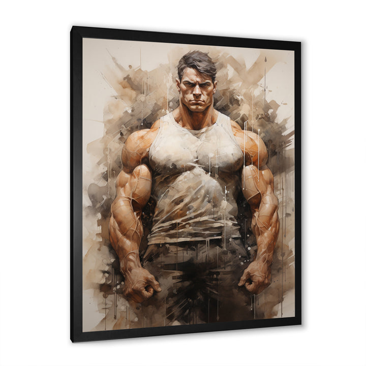 Bodybuilding The Titans Pose - Aerobic &amp; Bodybuilding Canvas Wall Art