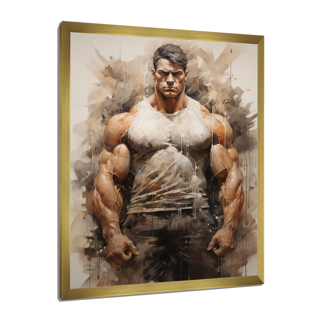 Bodybuilding The Titans Pose - Aerobic &amp; Bodybuilding Canvas Wall Art