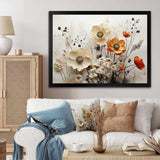 Bohemian Earthly Floral Collage II - Abstract Canvas Wall Art