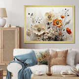 Bohemian Earthly Floral Collage II - Abstract Canvas Wall Art