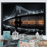 Black Bridge Of Light - Architecture Canvas Wall Art