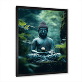 Teal Buddhism Buddhas Serenity I - Spiritual Canvas Wall Art