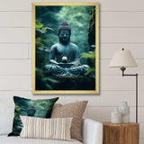 Teal Buddhism Buddhas Serenity I - Spiritual Canvas Wall Art