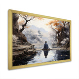 Grey Buddhism Enlightened Path II - Spiritual Canvas Wall Art