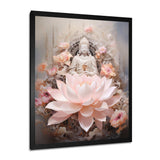 Pink Buddhism Lotus Of Wisdom - Spiritual Canvas Wall Art