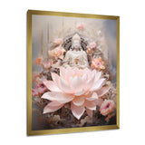 Pink Buddhism Lotus Of Wisdom - Spiritual Canvas Wall Art