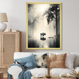 Grey Buffalo Ethereal Grazing - Buffalo Canvas Wall Art
