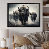 Grey Buffalo Gentle Guardians I - Animals Canvas Wall Art