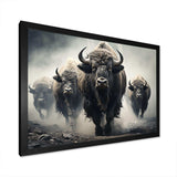 Grey Buffalo Gentle Guardians I - Animals Canvas Wall Art