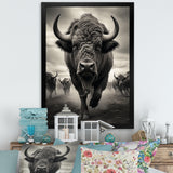 Grey Buffalo Grazing Giants - Buffalo Wall Decor