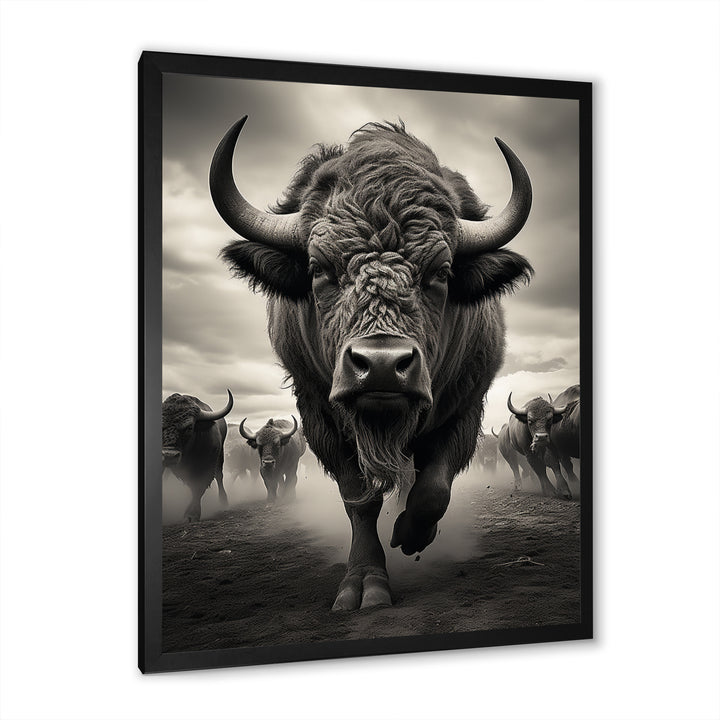 Grey Buffalo Grazing Giants - Buffalo Wall Decor