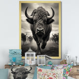 Grey Buffalo Grazing Giants - Buffalo Wall Decor