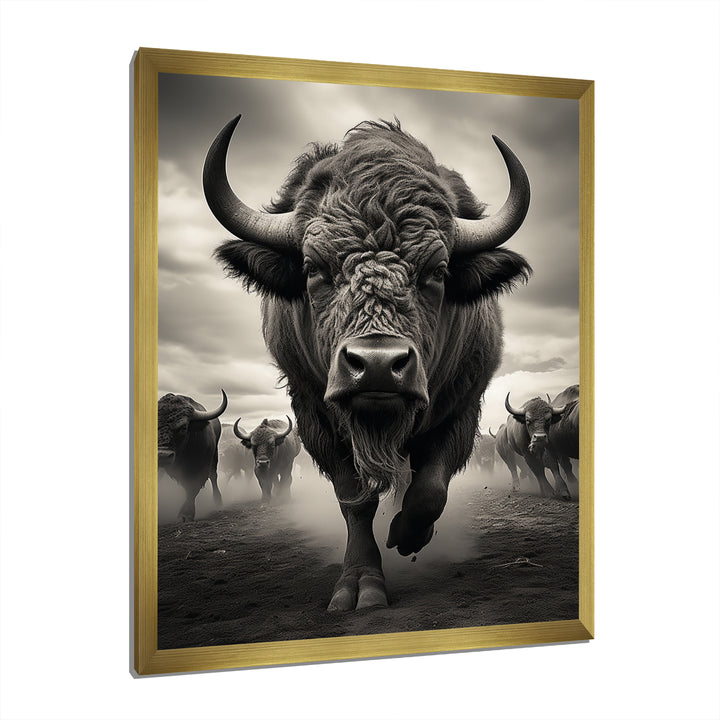 Grey Buffalo Grazing Giants - Buffalo Wall Decor