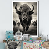 Grey Buffalo Grazing Giants - Buffalo Wall Decor