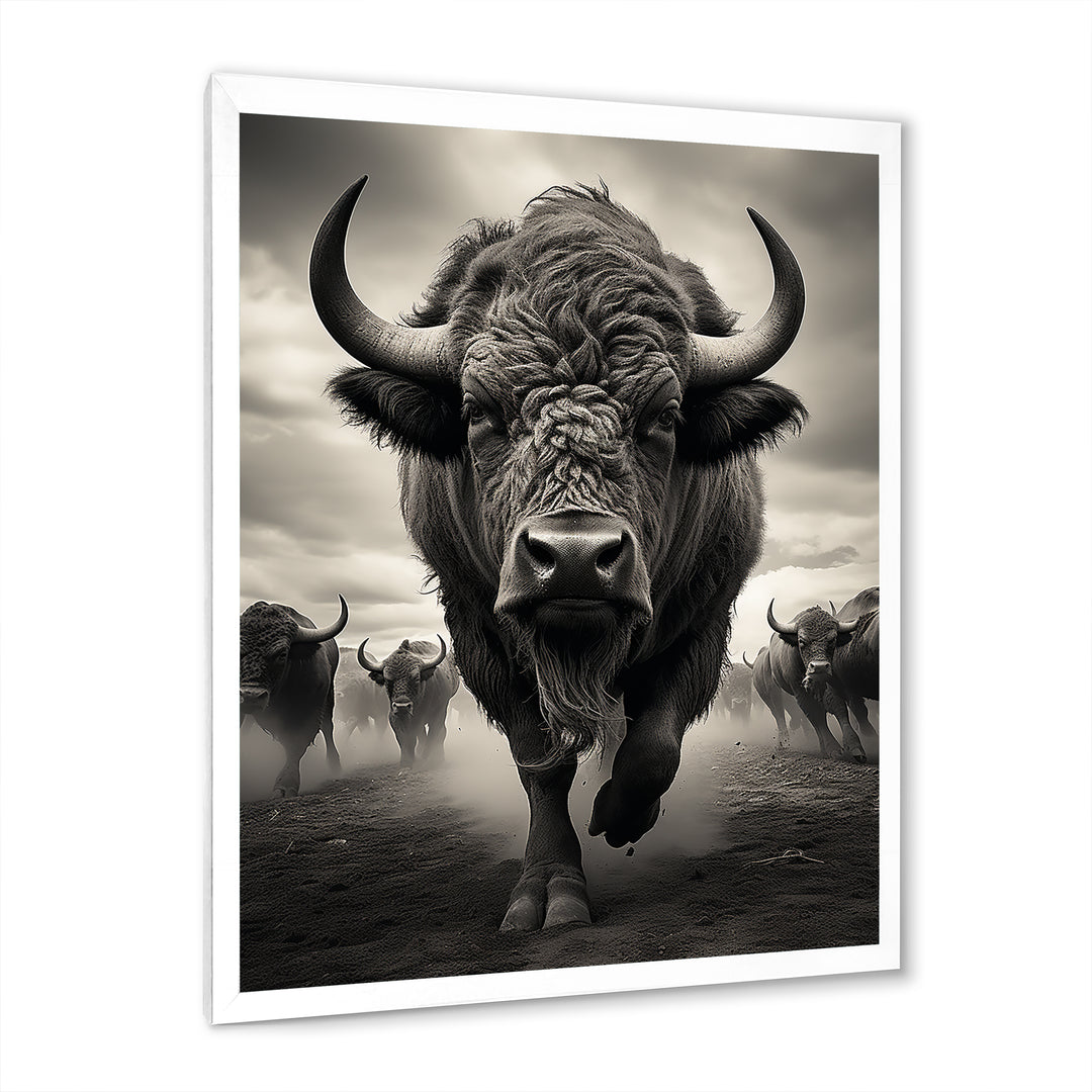 Grey Buffalo Grazing Giants - Buffalo Wall Decor
