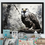 Grey Eagle Shadows Of Serenity - Eagle Framed Canvas Art