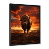 Orange Brown Buffalo Silhouette Serenade - Buffalo Home Decor Art