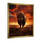 Orange Brown Buffalo Silhouette Serenade - Buffalo Home Decor Art
