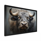 Brown Buffalo Whispering Whiskers Pointillism - Buffalo Canvas Wall Art