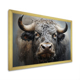 Brown Buffalo Whispering Whiskers Pointillism - Buffalo Canvas Wall Art