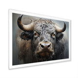 Brown Buffalo Whispering Whiskers Pointillism - Buffalo Canvas Wall Art