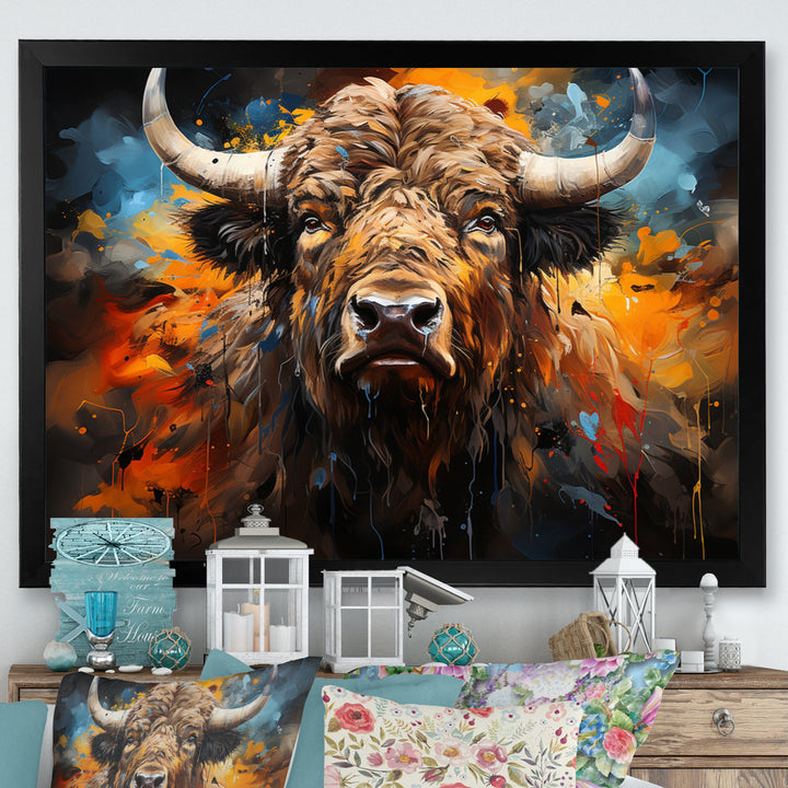 Buffalo Majestic Bison Collage - Brown Bison Wall Art