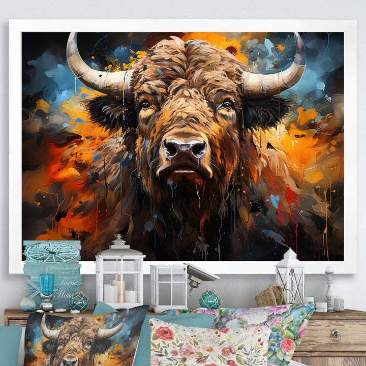 Buffalo Majestic Bison Collage - Brown Bison Wall Art